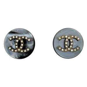 Chanel Cc Logo Round Clip-On Earrings #250175C67B